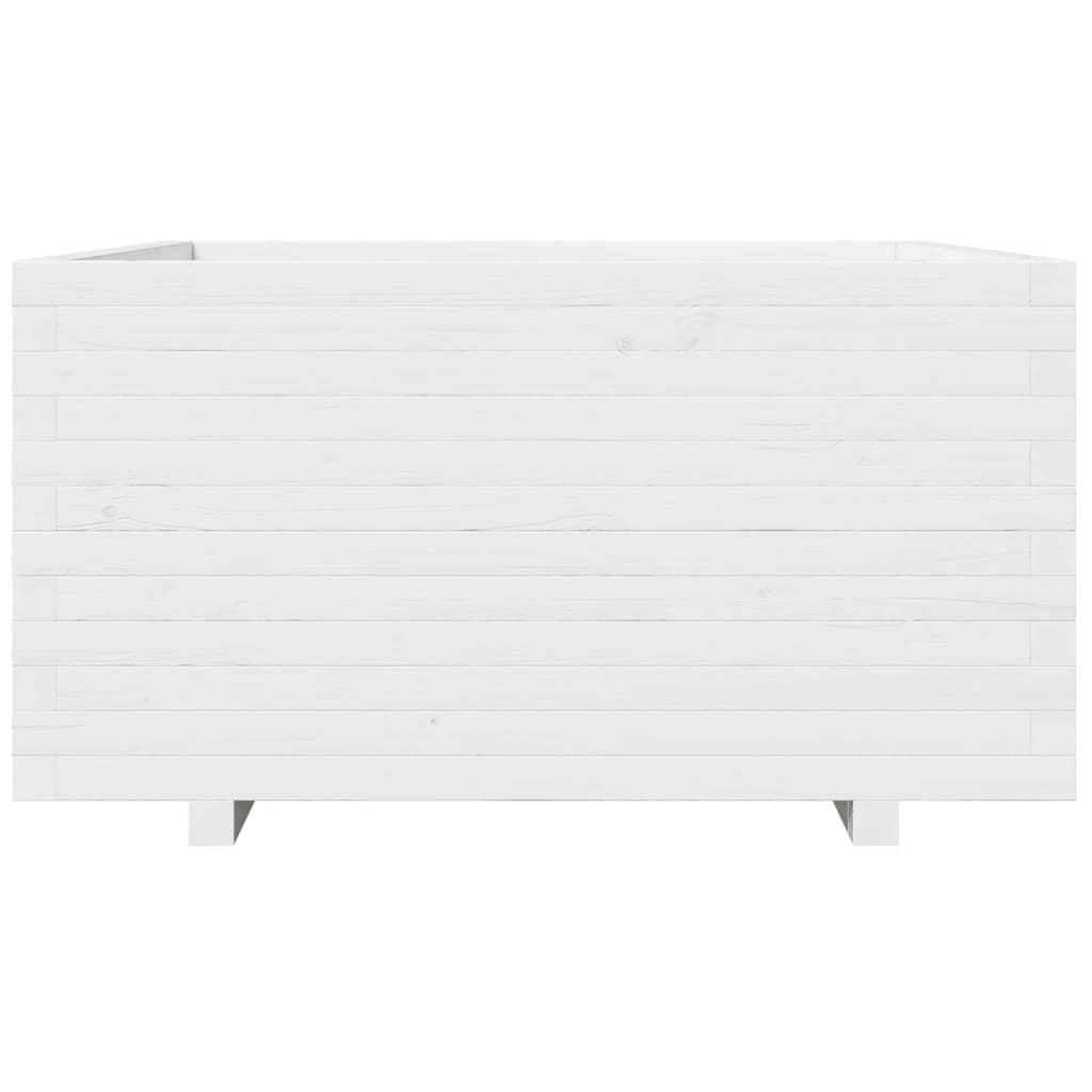 Sodo lovelis, baltas, 90x90x49,5cm, pušies medienos masyvas