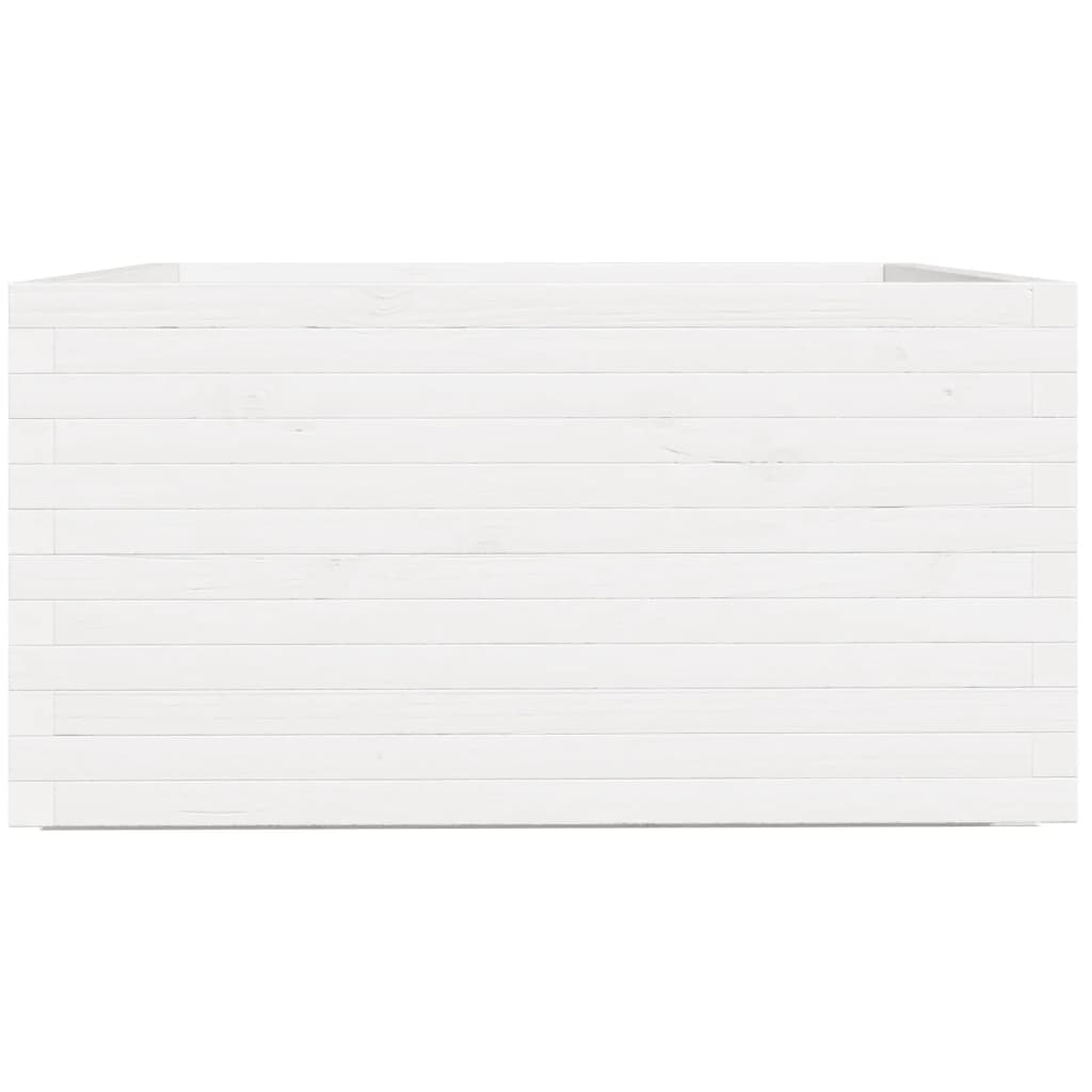 Sodo lovelis, baltas, 90x90x49,5cm, pušies medienos masyvas