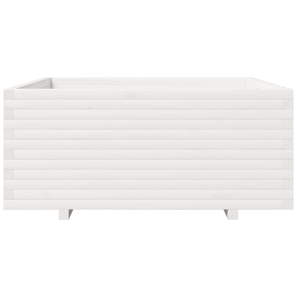 Sodo lovelis, baltas, 110x110x49,5cm, pušies medienos masyvas