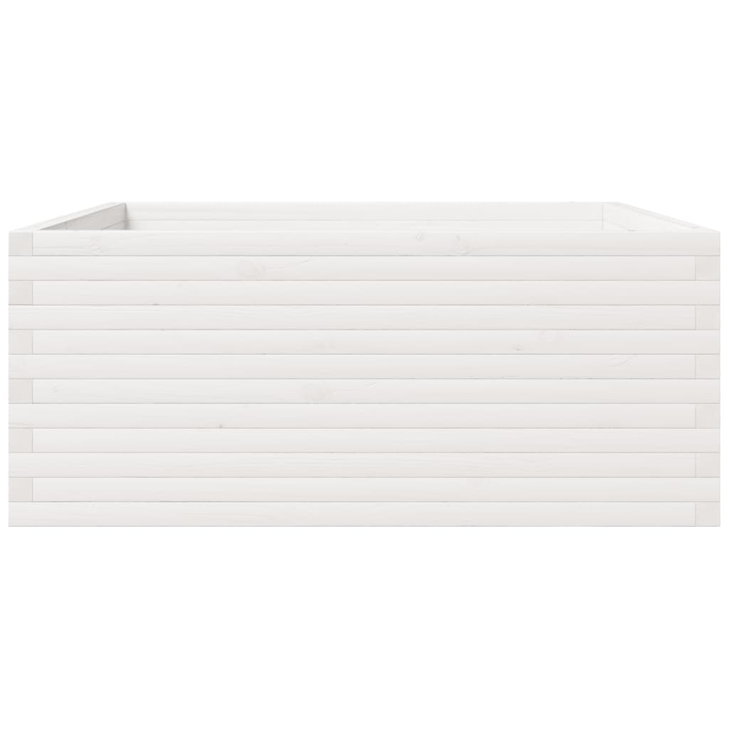 Sodo lovelis, baltas, 110x110x49,5cm, pušies medienos masyvas