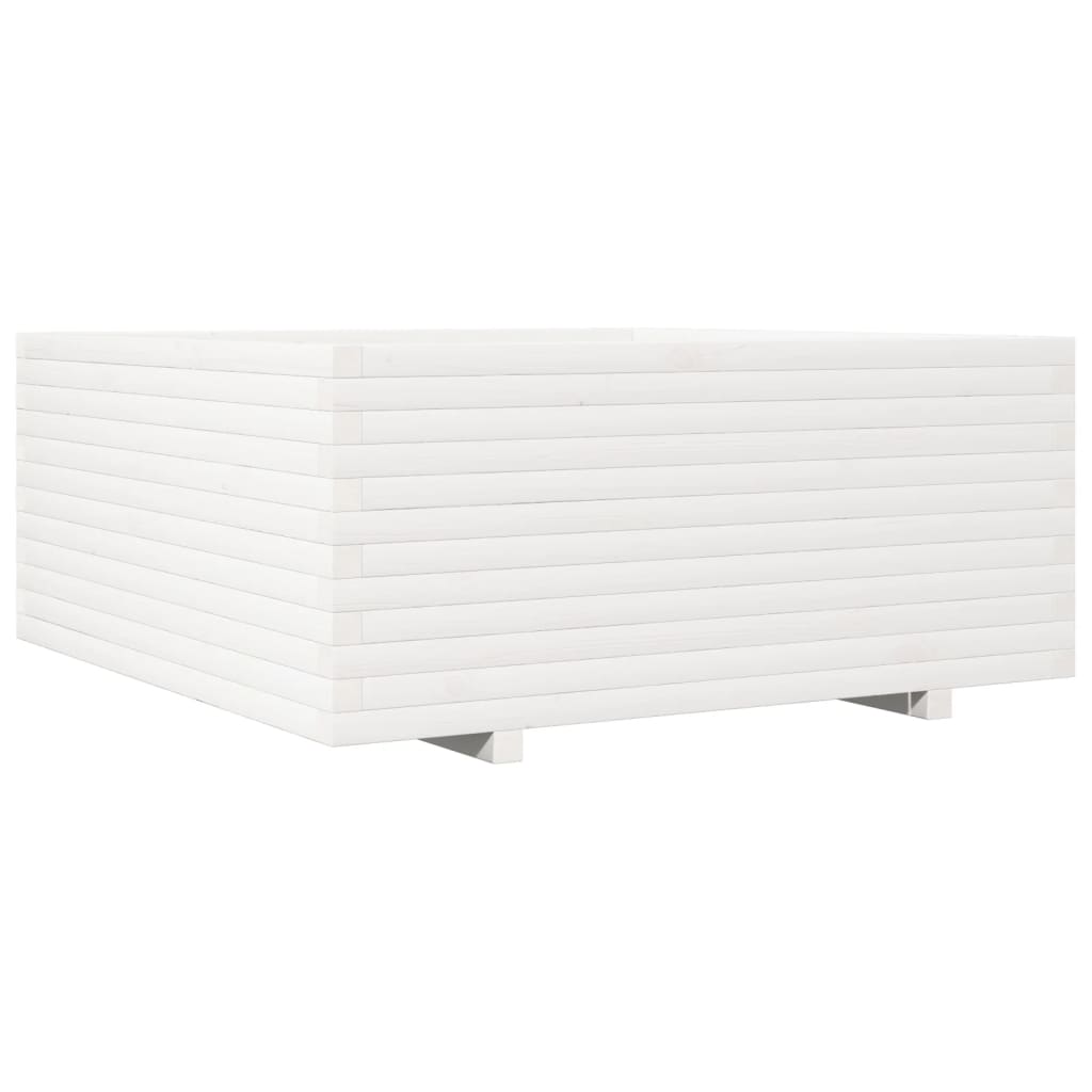 Sodo lovelis, baltas, 110x110x49,5cm, pušies medienos masyvas