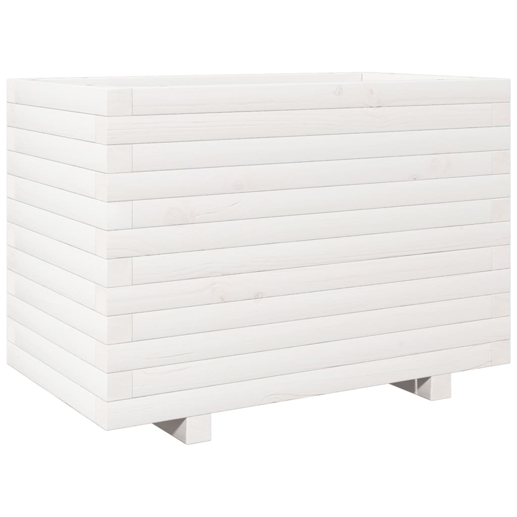 Sodo lovelis, baltas, 70x40x49,5cm, pušies medienos masyvas