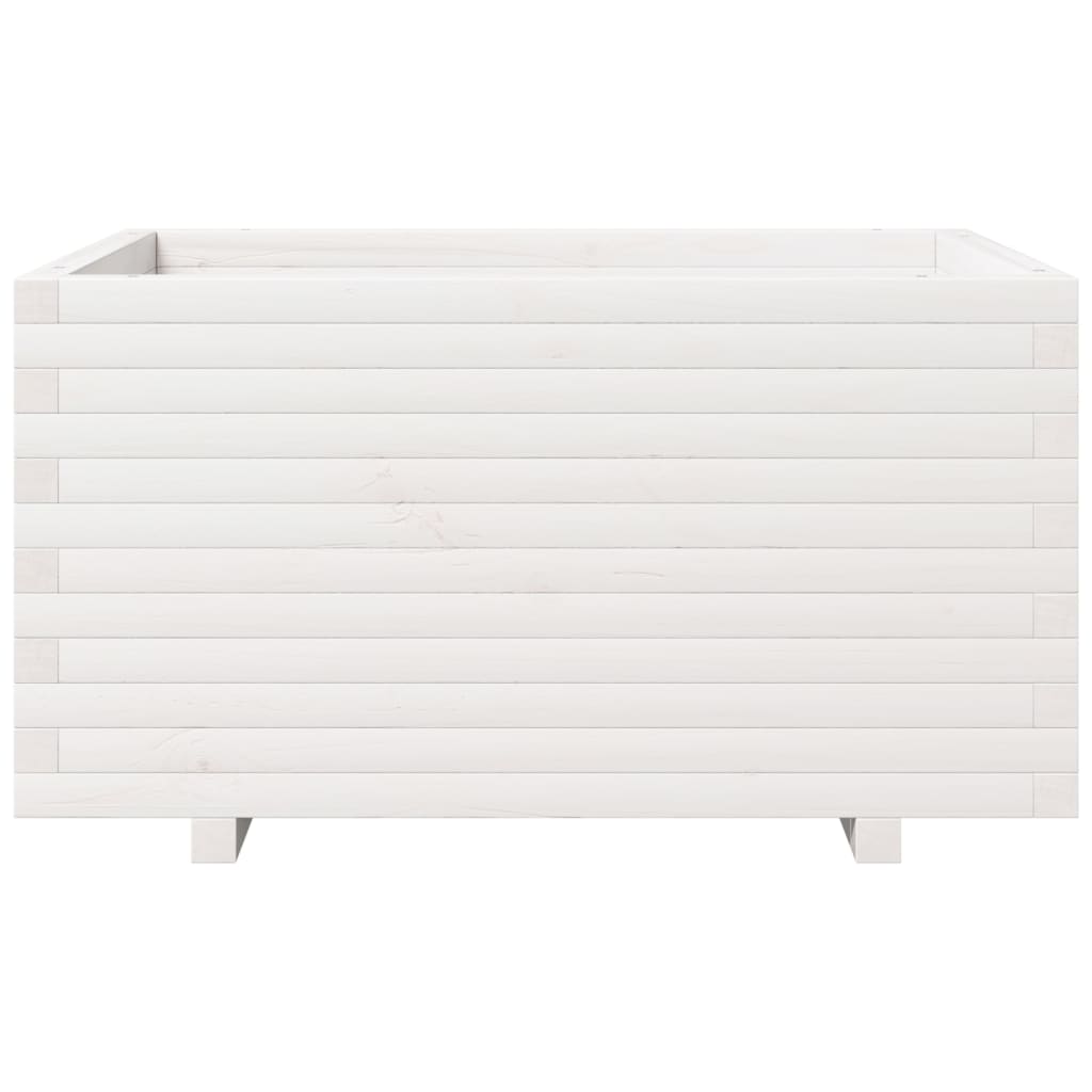 Sodo lovelis, baltas, 90x60x49,5cm, pušies medienos masyvas