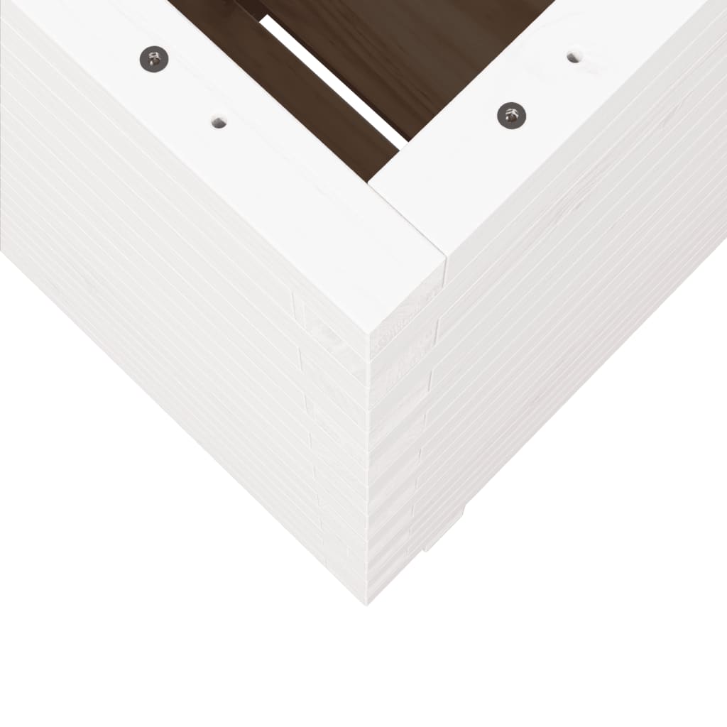 Sodo lovelis, baltas, 50x50x72,5cm, pušies medienos masyvas