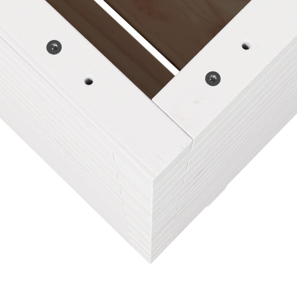 Sodo lovelis, baltas, 60x60x72,5cm, pušies medienos masyvas