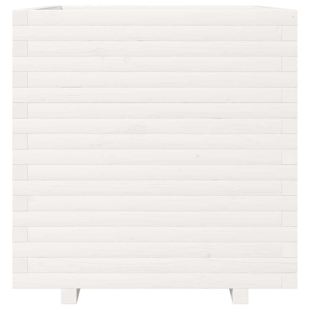 Sodo lovelis, baltas, 70x70x72,5cm, pušies medienos masyvas