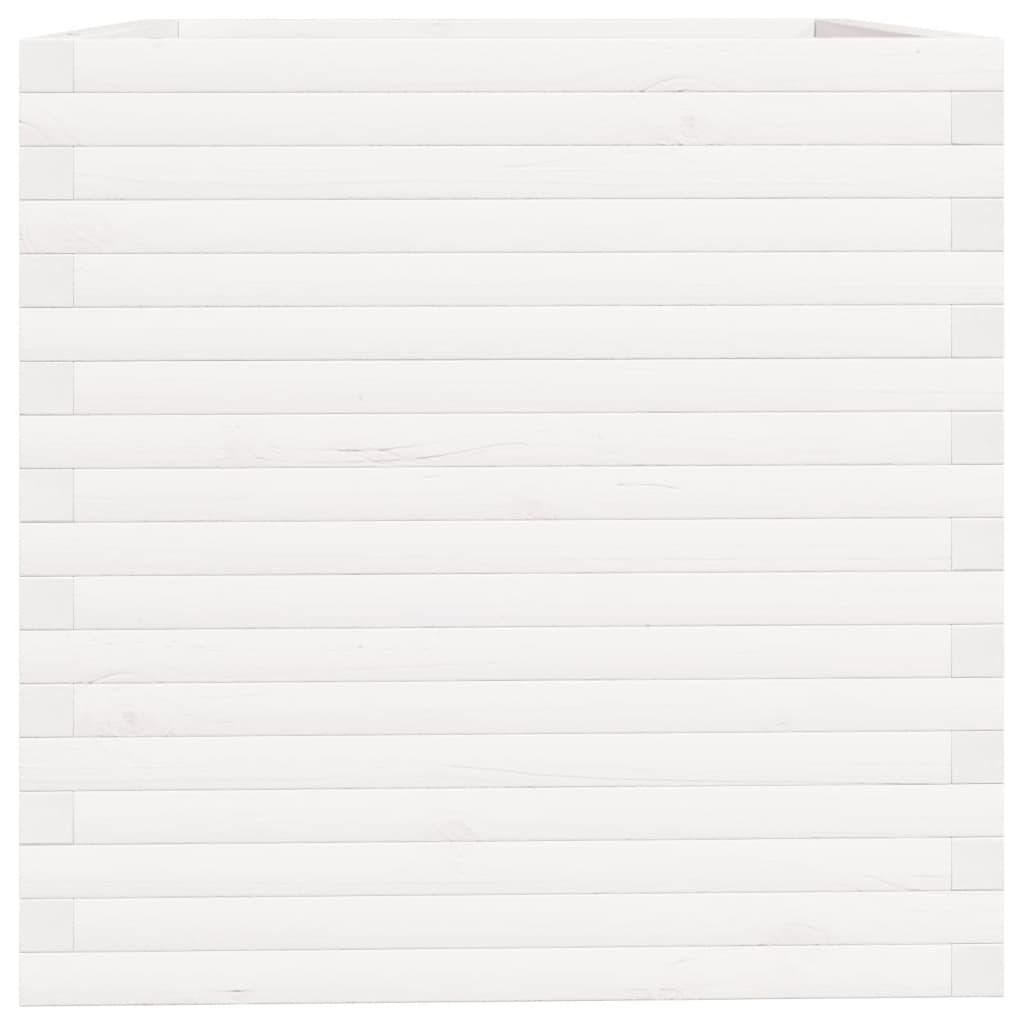 Sodo lovelis, baltas, 70x70x72,5cm, pušies medienos masyvas