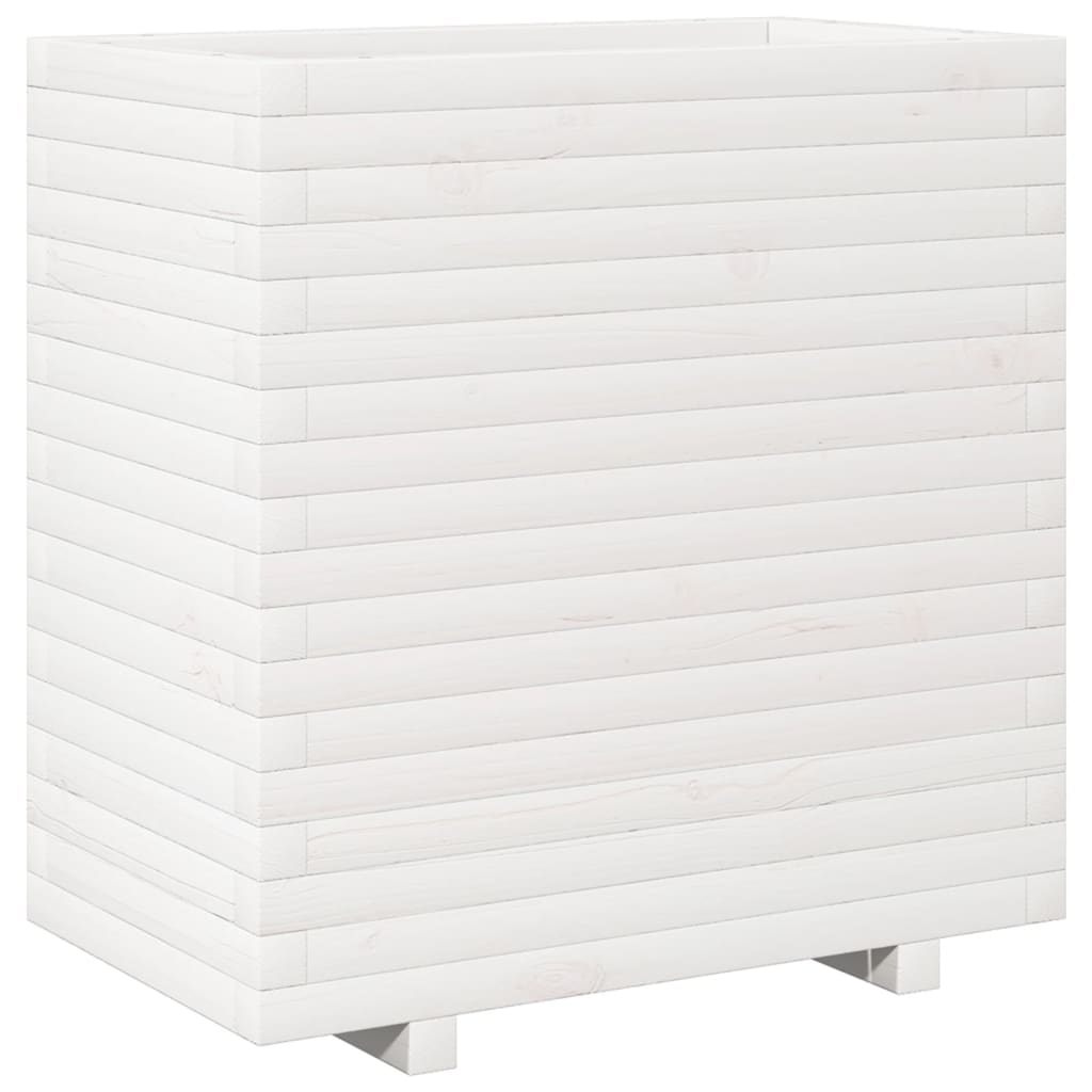 Sodo lovelis, baltas, 70x40x72,5cm, pušies medienos masyvas