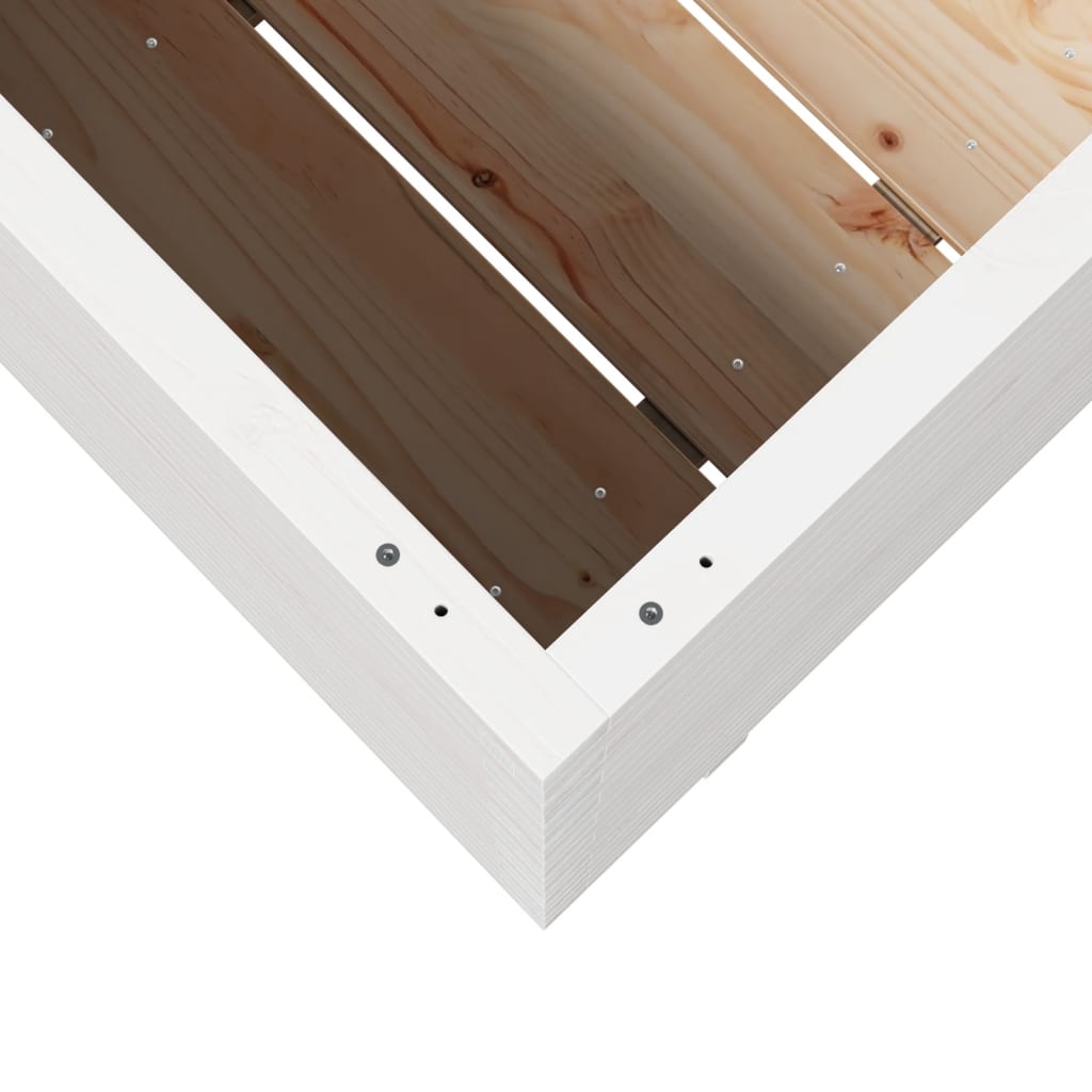 Sodo lovelis, baltas, 70x40x72,5cm, pušies medienos masyvas