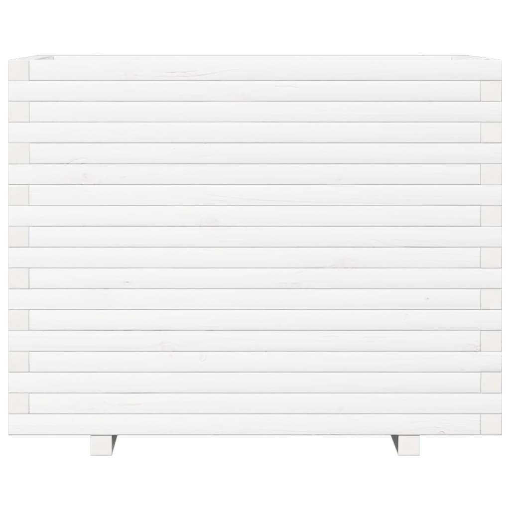 Sodo lovelis, baltas, 90x60x72,5cm, pušies medienos masyvas