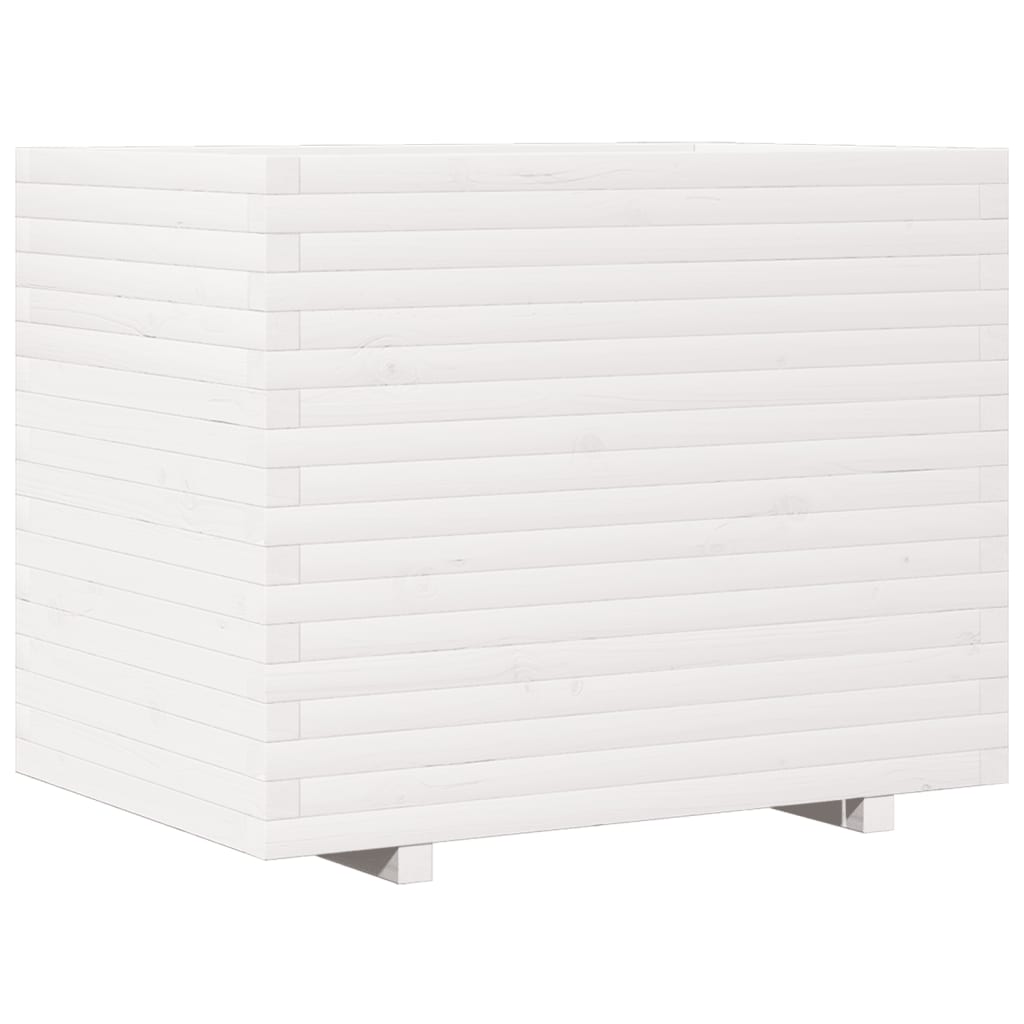 Sodo lovelis, baltas, 90x60x72,5cm, pušies medienos masyvas