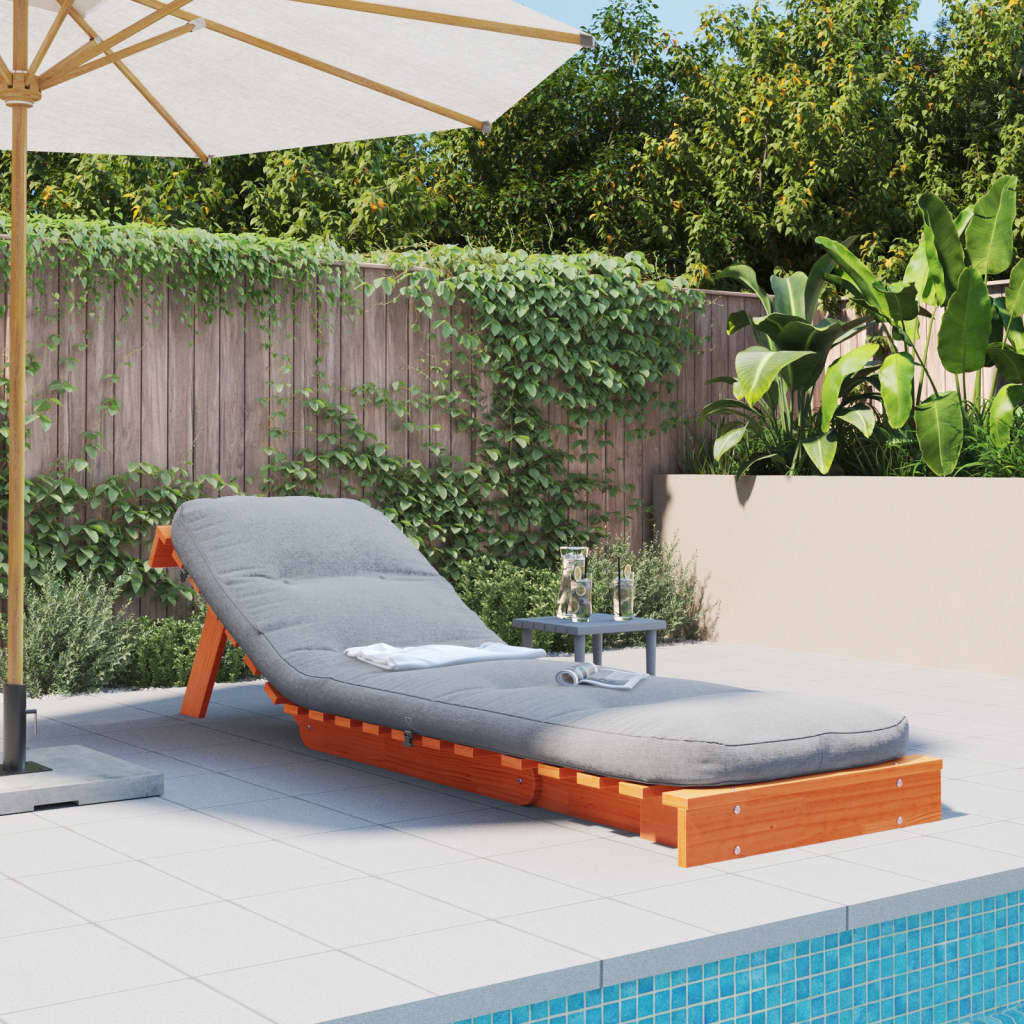 Futono sofa-lova su čiužiniu, vaško ruda, 60x206x11cm, pušis