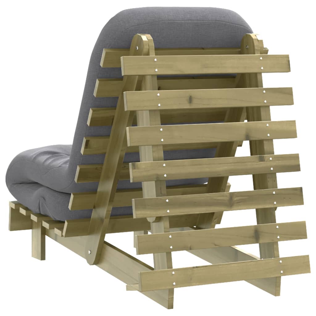 Futono sofa-lova su čiužiniu, 60x206x11cm, impregnuota pušis