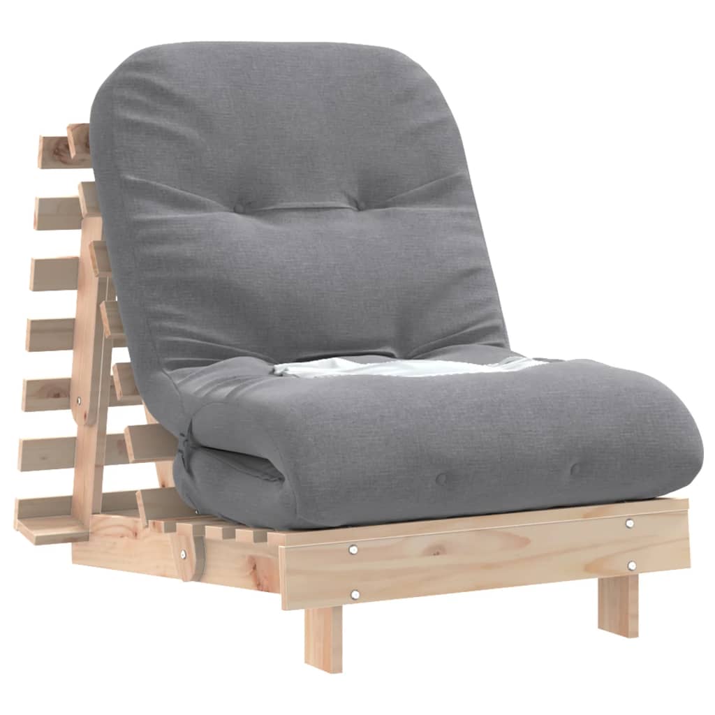Futono sofa-lova su čiužiniu, 70x206x11cm, pušies masyvas