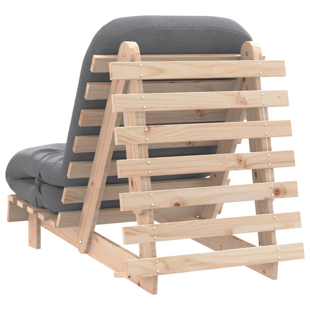 Futono sofa-lova su čiužiniu, 70x206x11cm, pušies masyvas