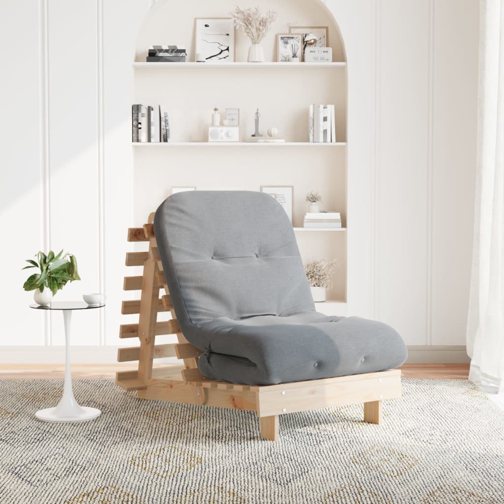Futono sofa-lova su čiužiniu, 70x206x11cm, pušies masyvas