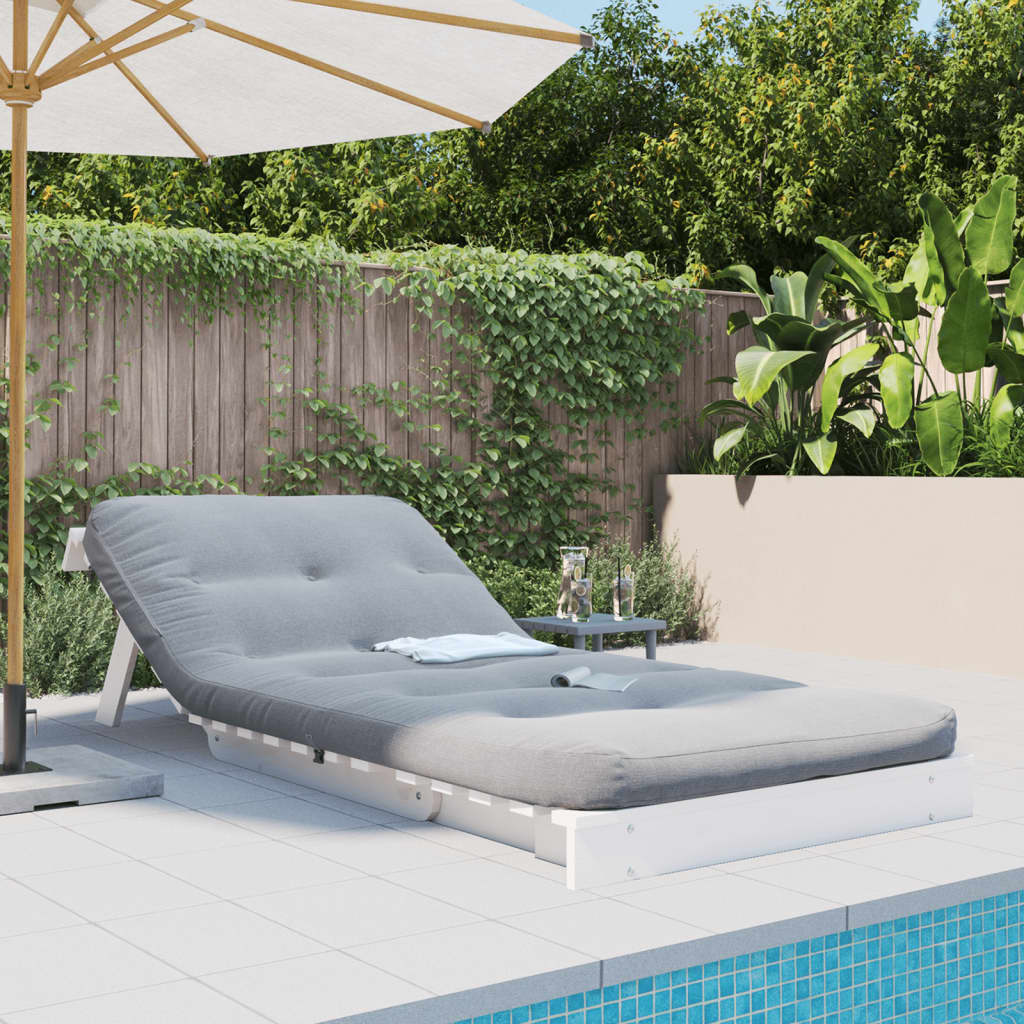 Futono sofa-lova su čiužiniu, balta, 80x206x11cm, pušis