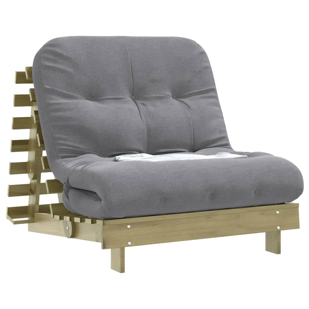 Futono sofa-lova su čiužiniu, 90x206x11cm, impregnuota pušis