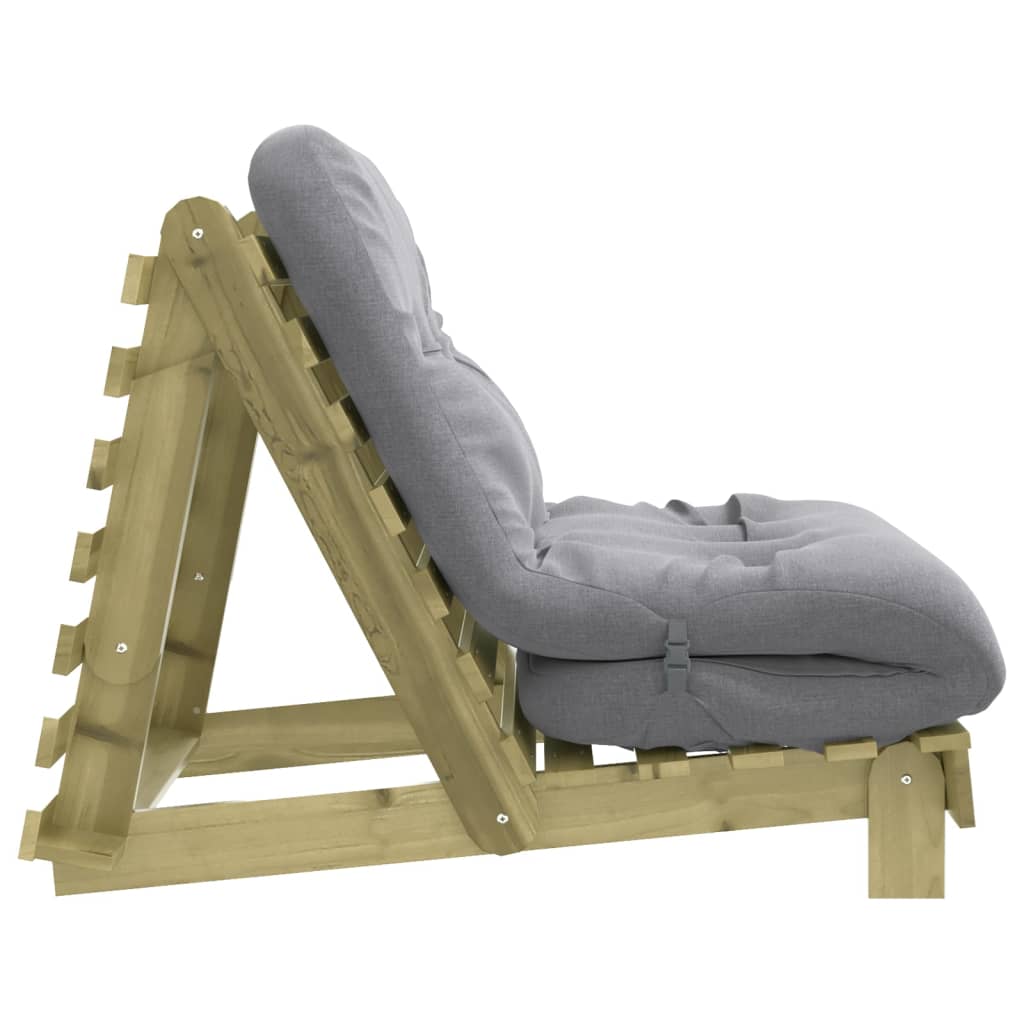Futono sofa-lova su čiužiniu, 90x206x11cm, impregnuota pušis