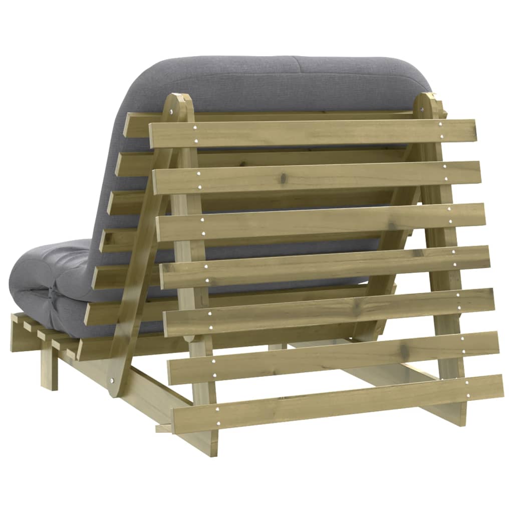Futono sofa-lova su čiužiniu, 90x206x11cm, impregnuota pušis