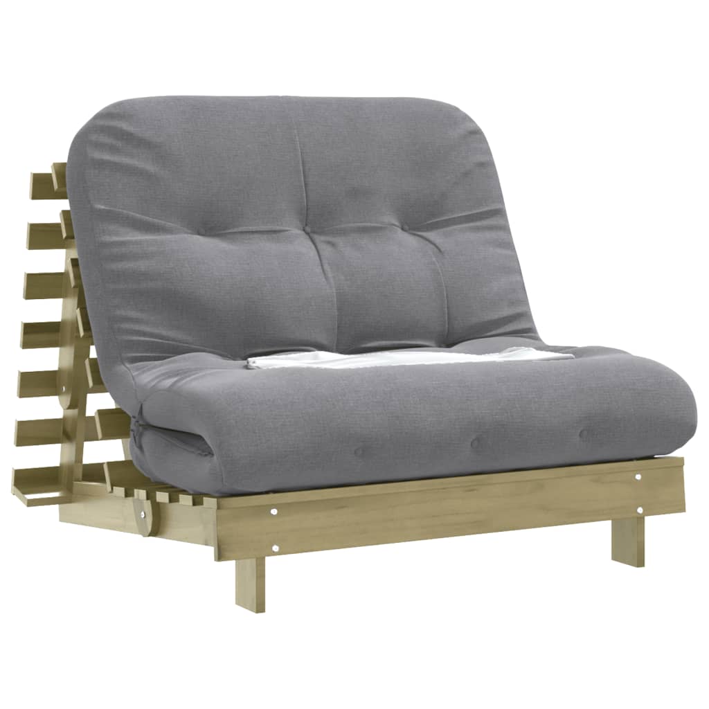 Futono sofa-lova su čiužiniu, 100x206x11cm, impregnuota pušis