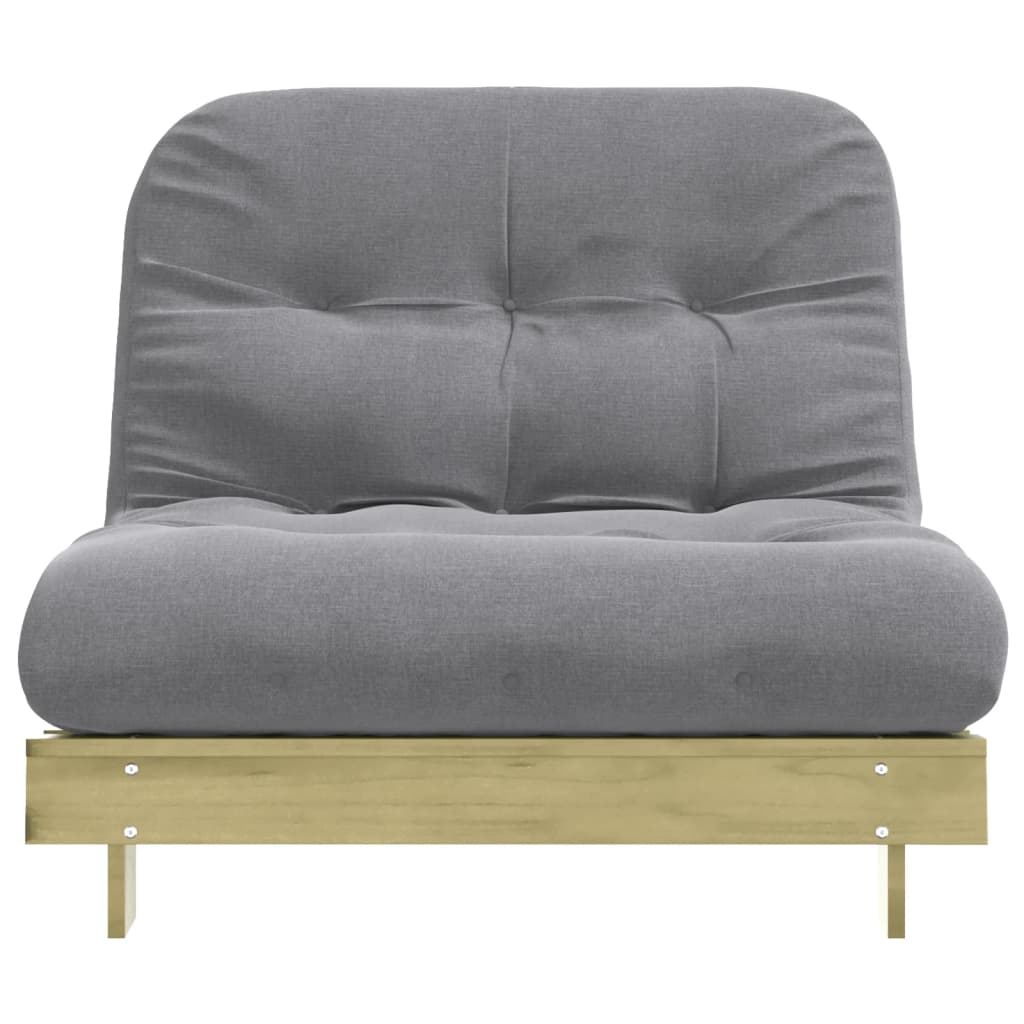 Futono sofa-lova su čiužiniu, 100x206x11cm, impregnuota pušis