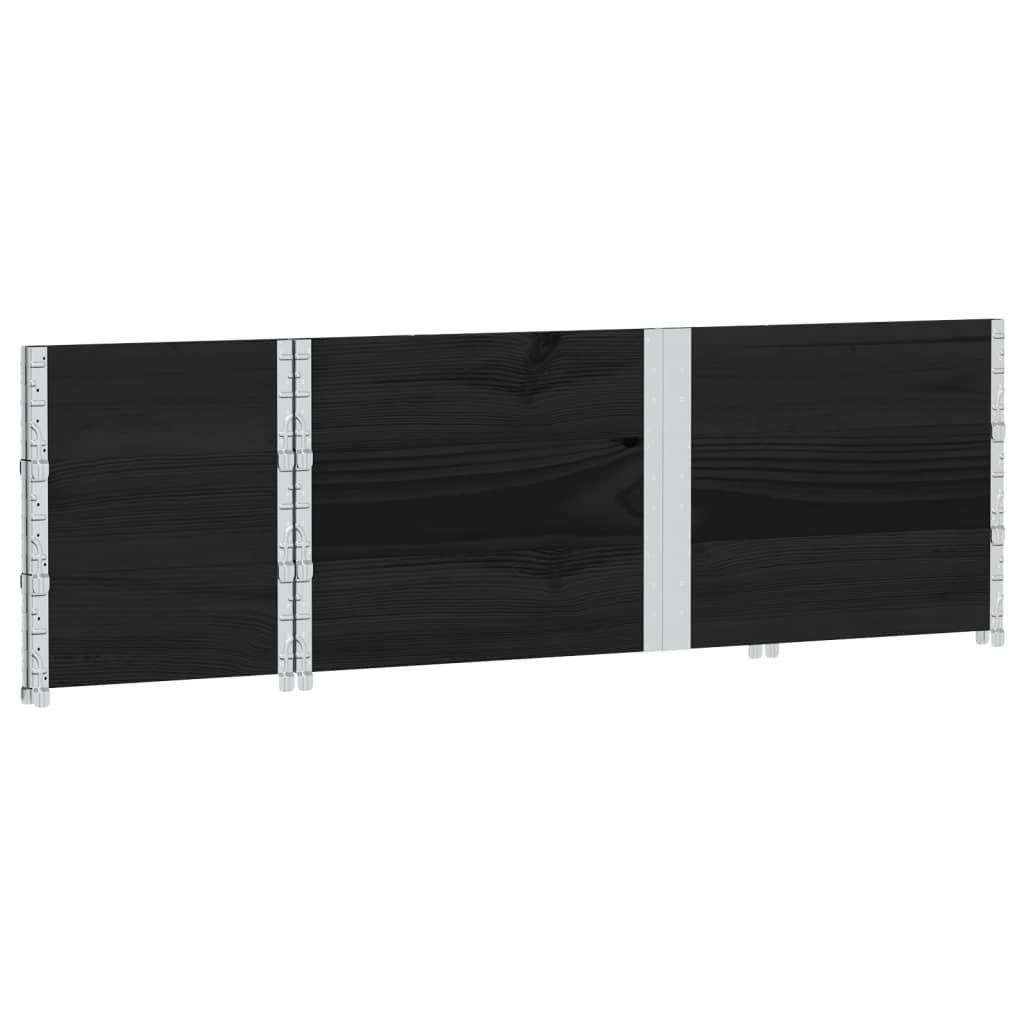 Sodo lovelis, juodas, 150x50cm, pušies medienos masyvas