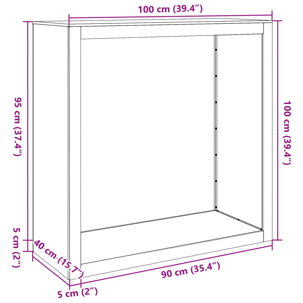Stovas malkoms, baltos spalvos, 100x40x100cm, plienas