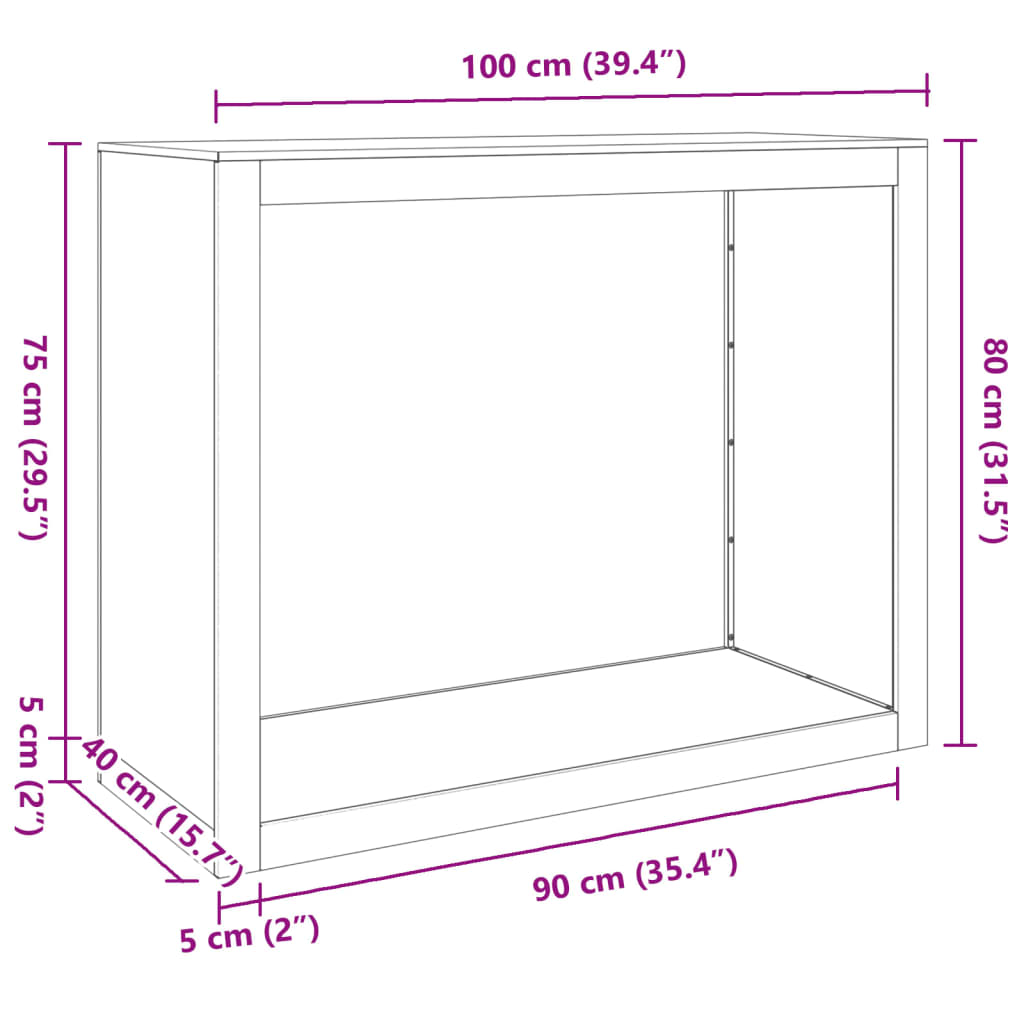 Stovas malkoms, baltos spalvos, 100x40x80cm, plienas