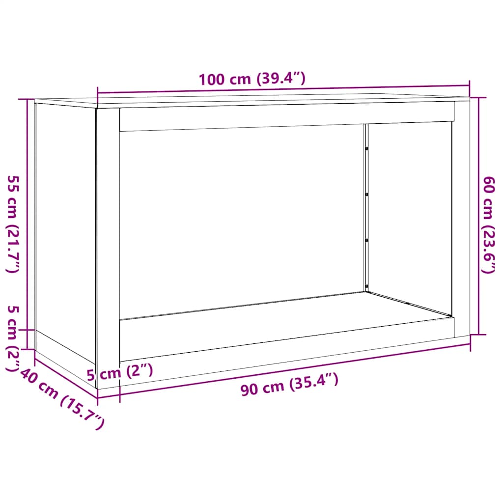 Stovas malkoms, 100x40x60cm, galvanizuotas plienas