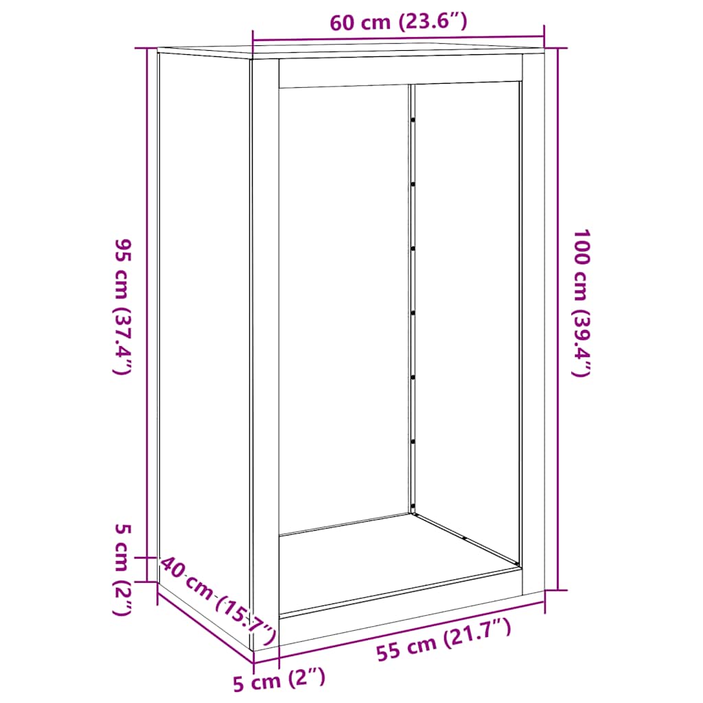 Stovas malkoms, 60x40x100cm, galvanizuotas plienas