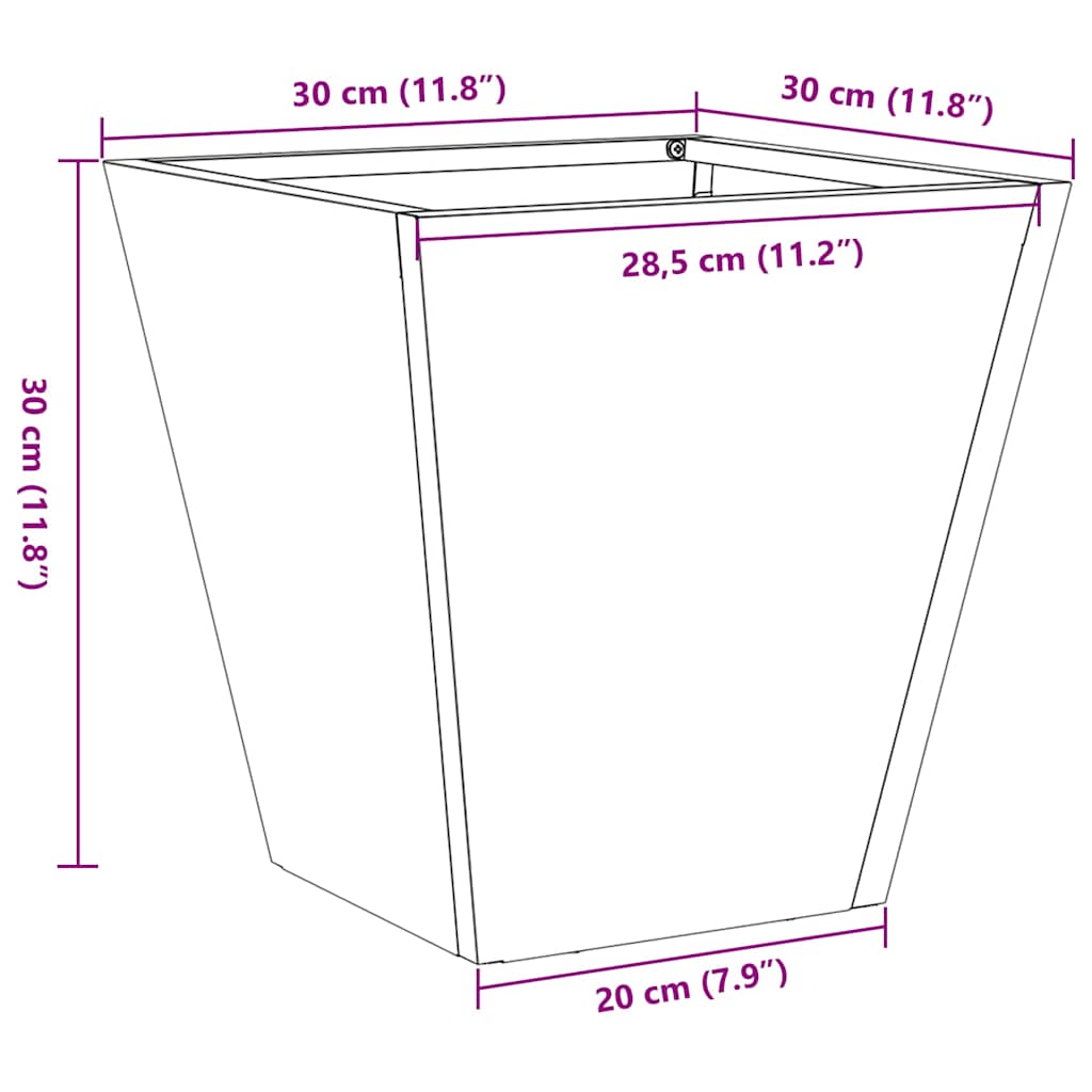 Sodo lovelis, 30x30x30cm, galvanizuotas plienas