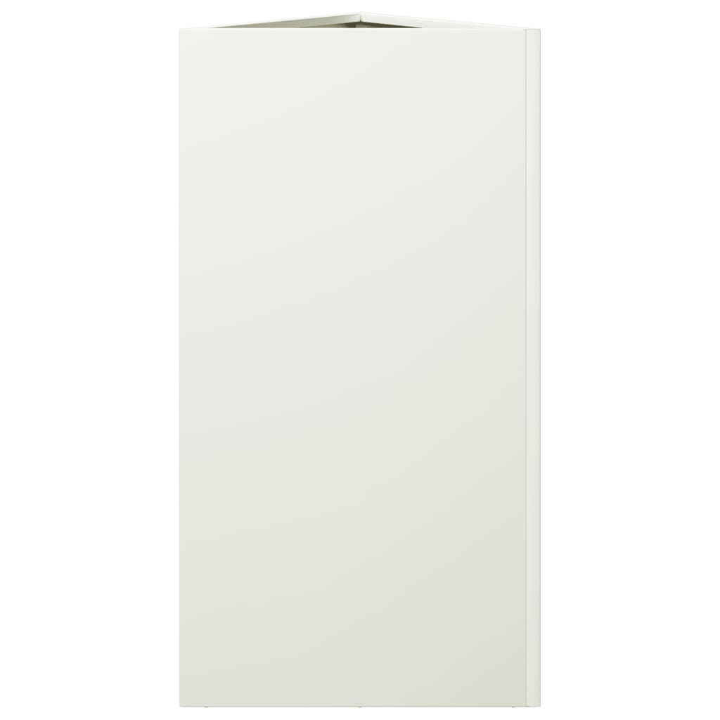 Sodo lovelis, baltos spalvos, 40x34,5x70cm, plienas, trikampis
