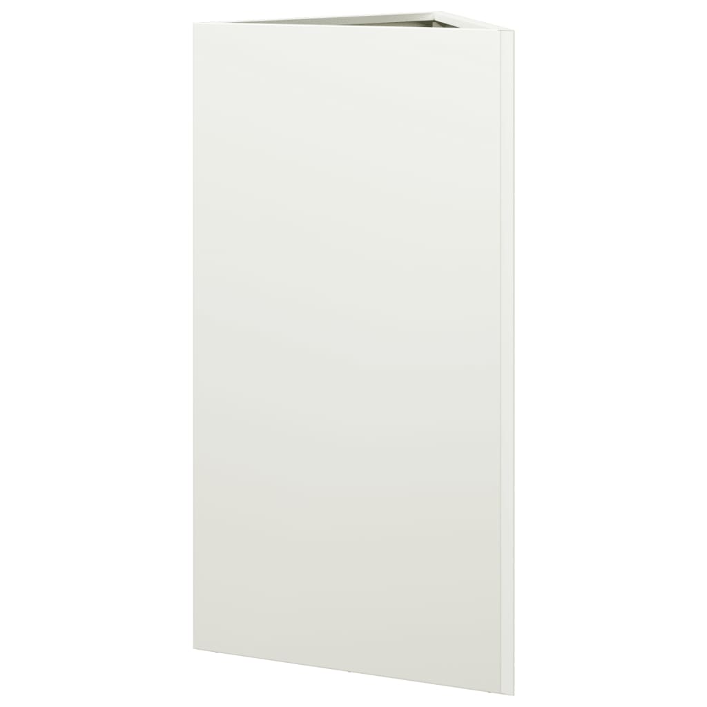 Sodo lovelis, baltos spalvos, 40x34,5x70cm, plienas, trikampis