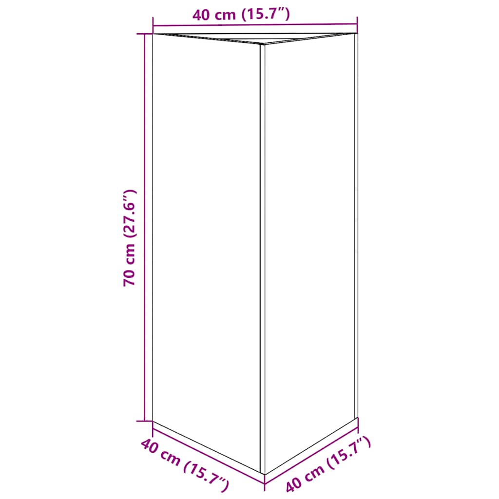 Sodo lovelis, 40x40x75cm, galvanizuotas plienas, trikampis