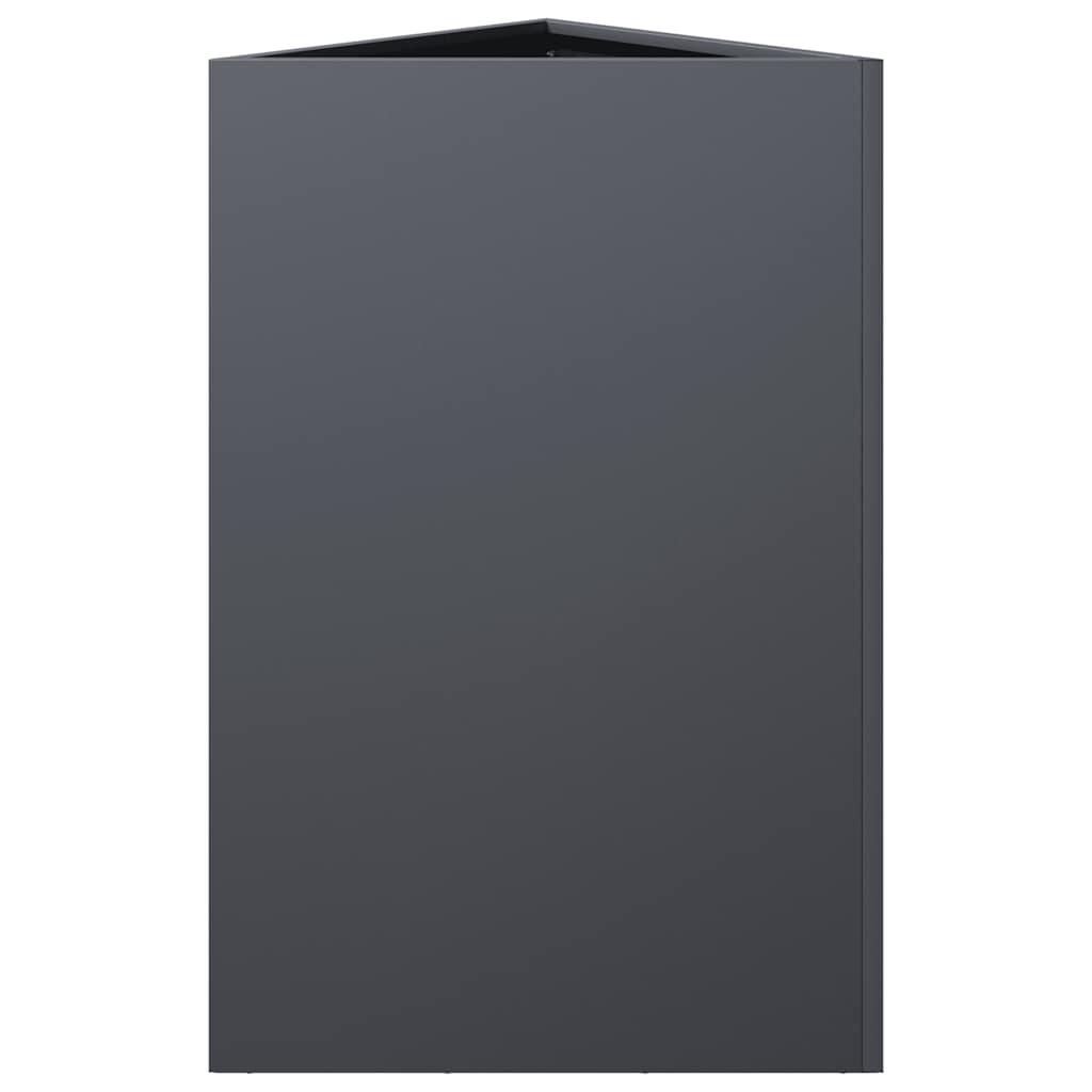 Sodo lovelis, antracito, 50x43x75cm, plienas, trikampis