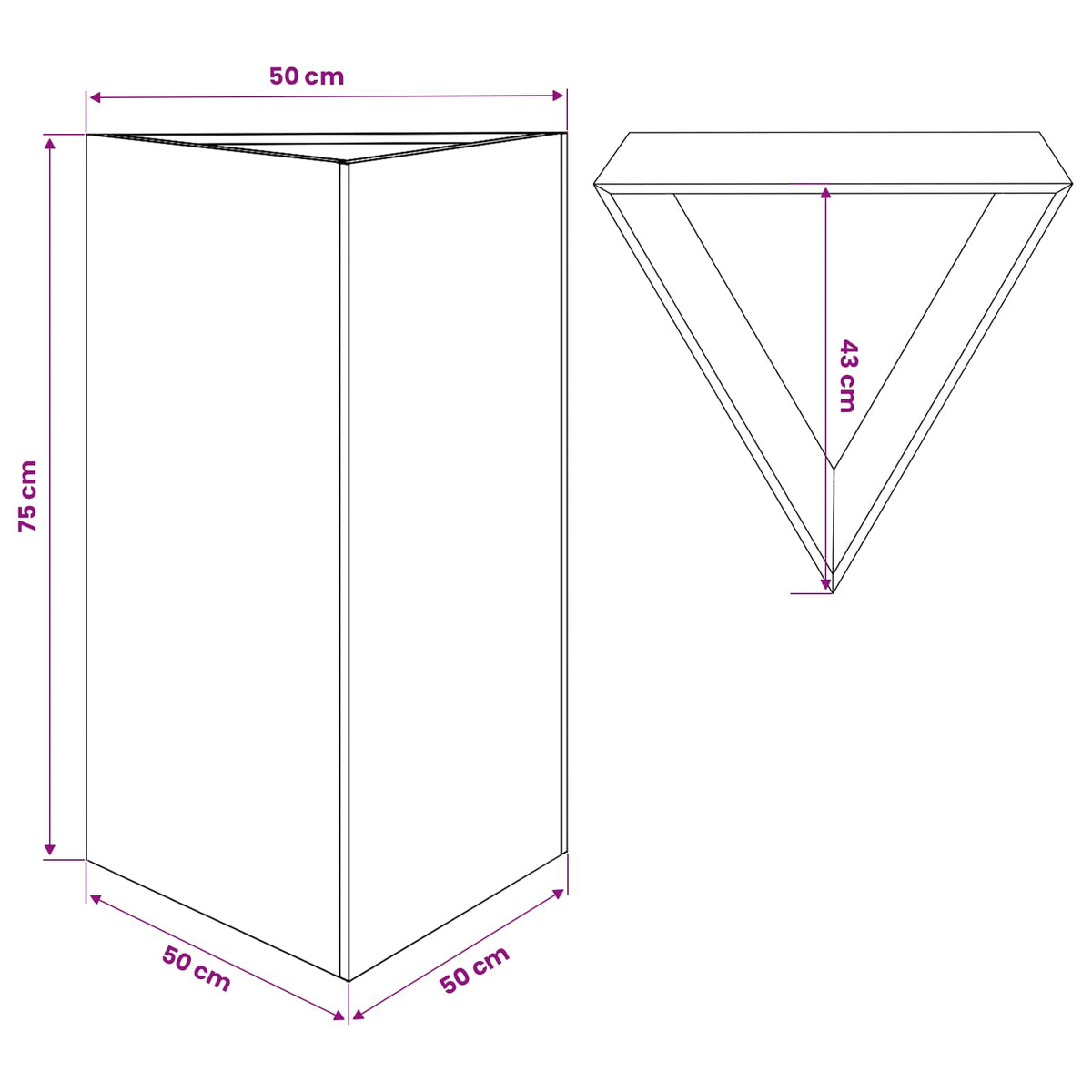 Sodo lovelis, 50x43x75cm, galvanizuotas plienas, trikampis
