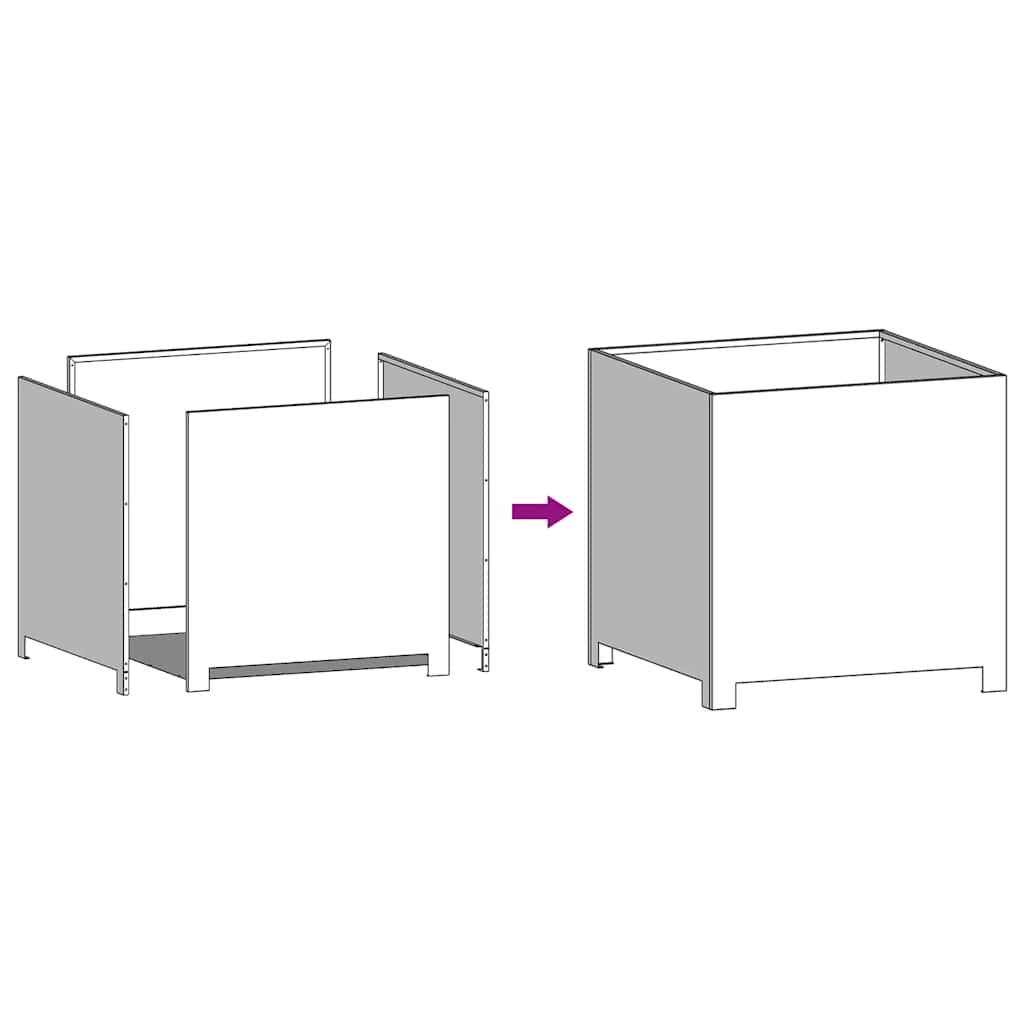 Sodo lovelis, 50x50x50cm, galvanizuotas plienas