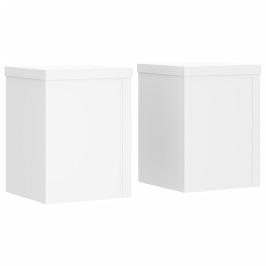 Stovai augalams, 2vnt., balti, 15x15x20cm, apdirbta mediena