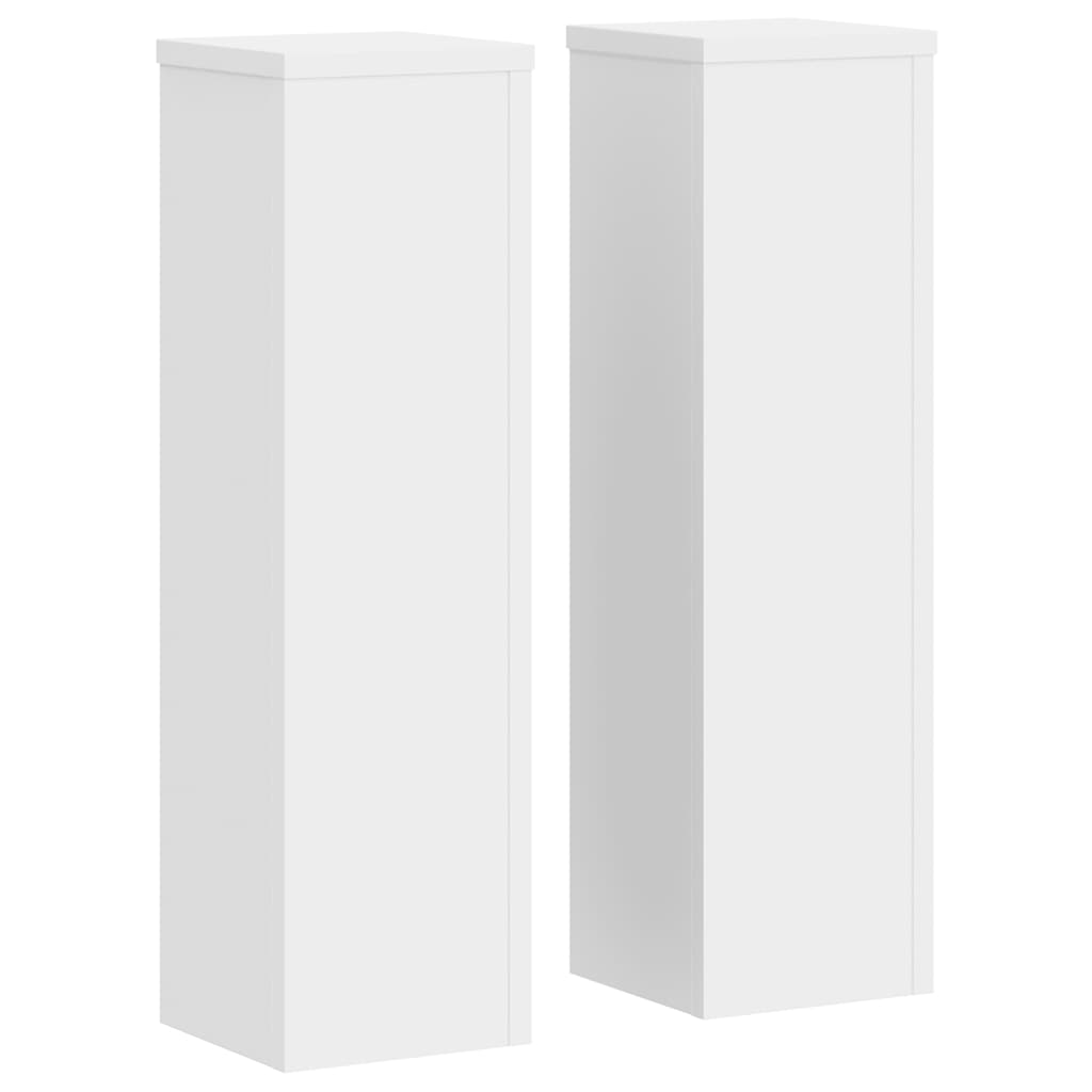 Stovai augalams, 2vnt., balti, 17x17x60cm, apdirbta mediena