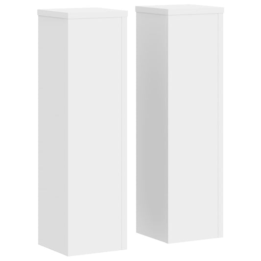 Stovai augalams, 2vnt., balti, 17x17x60cm, apdirbta mediena