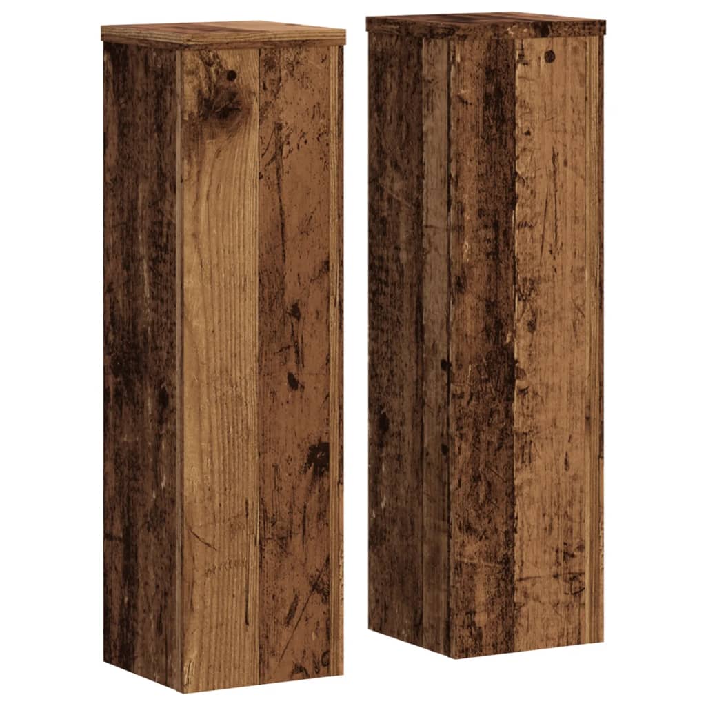 Stovai augalams, 2vnt., sendintos medienos, 17x17x60cm, mediena