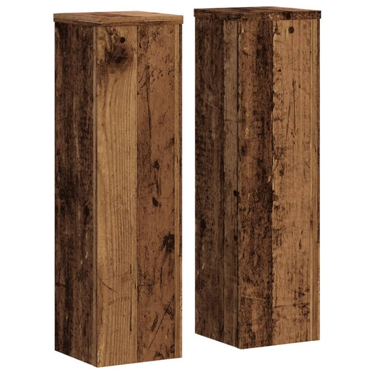 Stovai augalams, 2vnt., sendintos medienos, 17x17x60cm, mediena