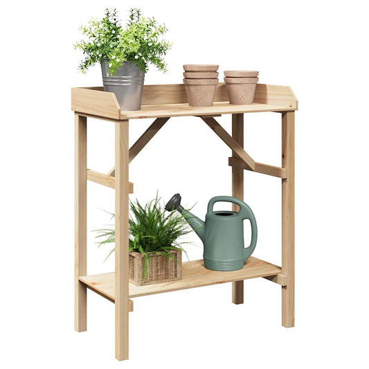 Sodo darbo stalas 75x40x90 cm Iš kietos pušies medienos