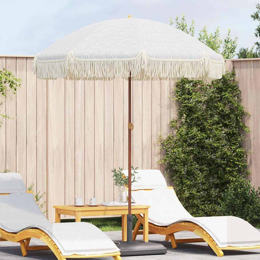 Skėtis nuo saulės Pilka ir balta Ø 160 x 195 cm Plienas