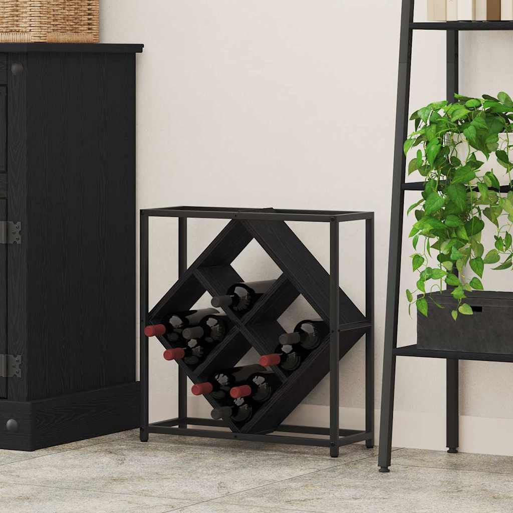 Vyno stovas juoda ąžuolo 51 x 18 x 52.5 cm Apdirbta mediena
