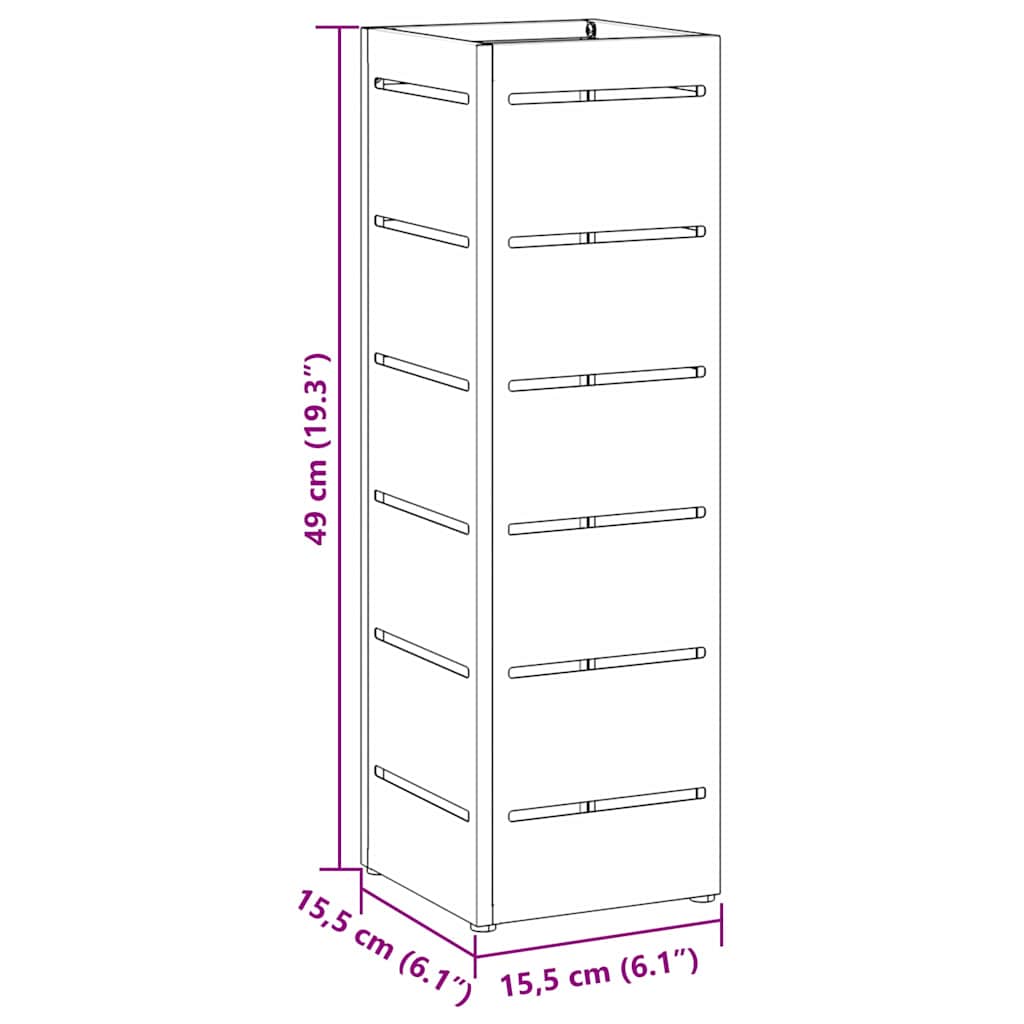 Sandėliavimo kabliukas ir laikiklis Juoda 15.5 x 15.5 x 49 cm