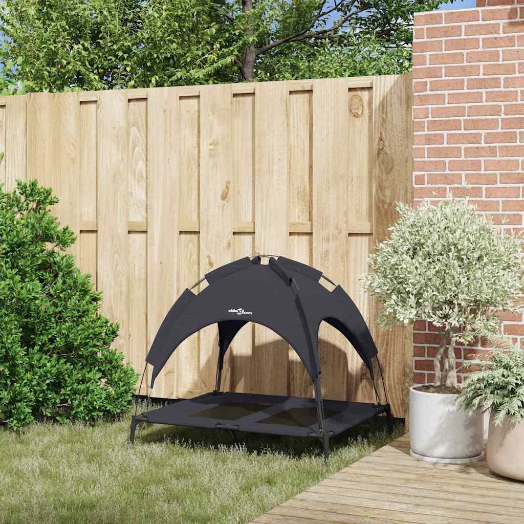 pakelta šunų lova su nuimamu stogu Juoda L Plienas