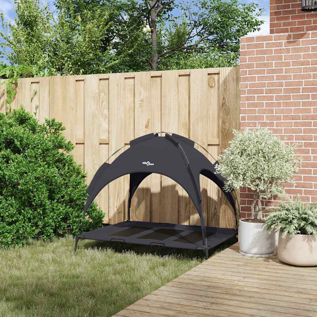 pakelta šunų lova su nuimamu stogu Juoda XL Plienas