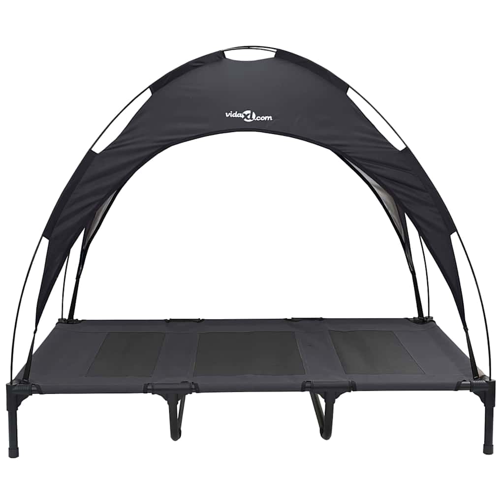 pakelta šunų lova su nuimamu stogu Juoda XL Plienas